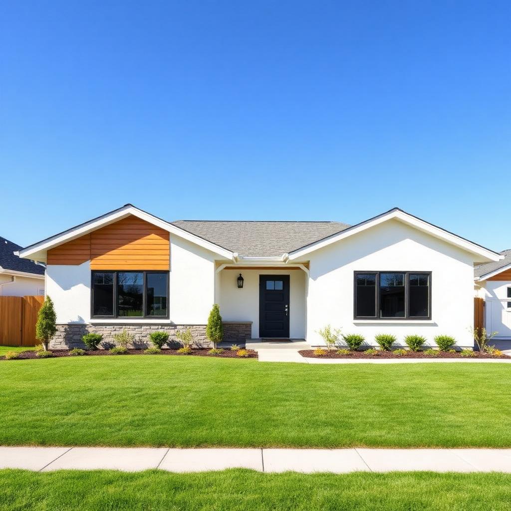 Well-maintained home exterior with manicured lawn and landscaping